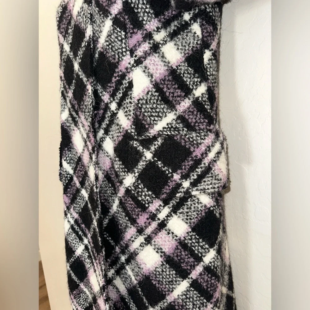Kate Spade New York Plaid Print Boucle‎ Trench AS SEEN ON Cecilia Vega GMA 00